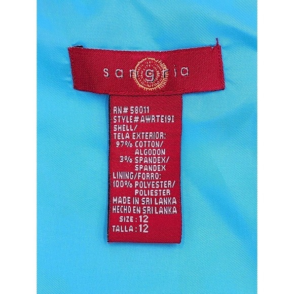 Sangria Womens Dress Size 12 Blue Floral V Neck Short Sleeve Side Zip Lined - Picture 9 of 10